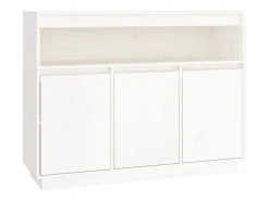 Aparador de madera maciza de pino blanco 104,5x34x80 cm