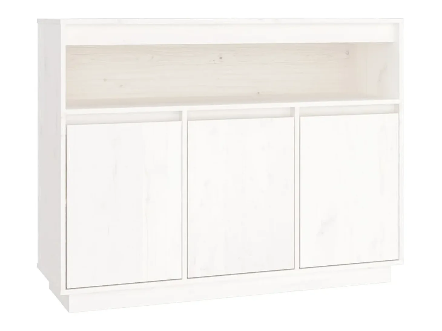Aparador de madera maciza de pino blanco 104,5x34x80 cm