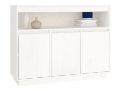 Aparador de madera maciza de pino blanco 104,5x34x80 cm