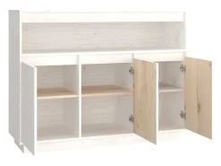 Aparador de madera maciza de pino blanco 104,5x34x80 cm