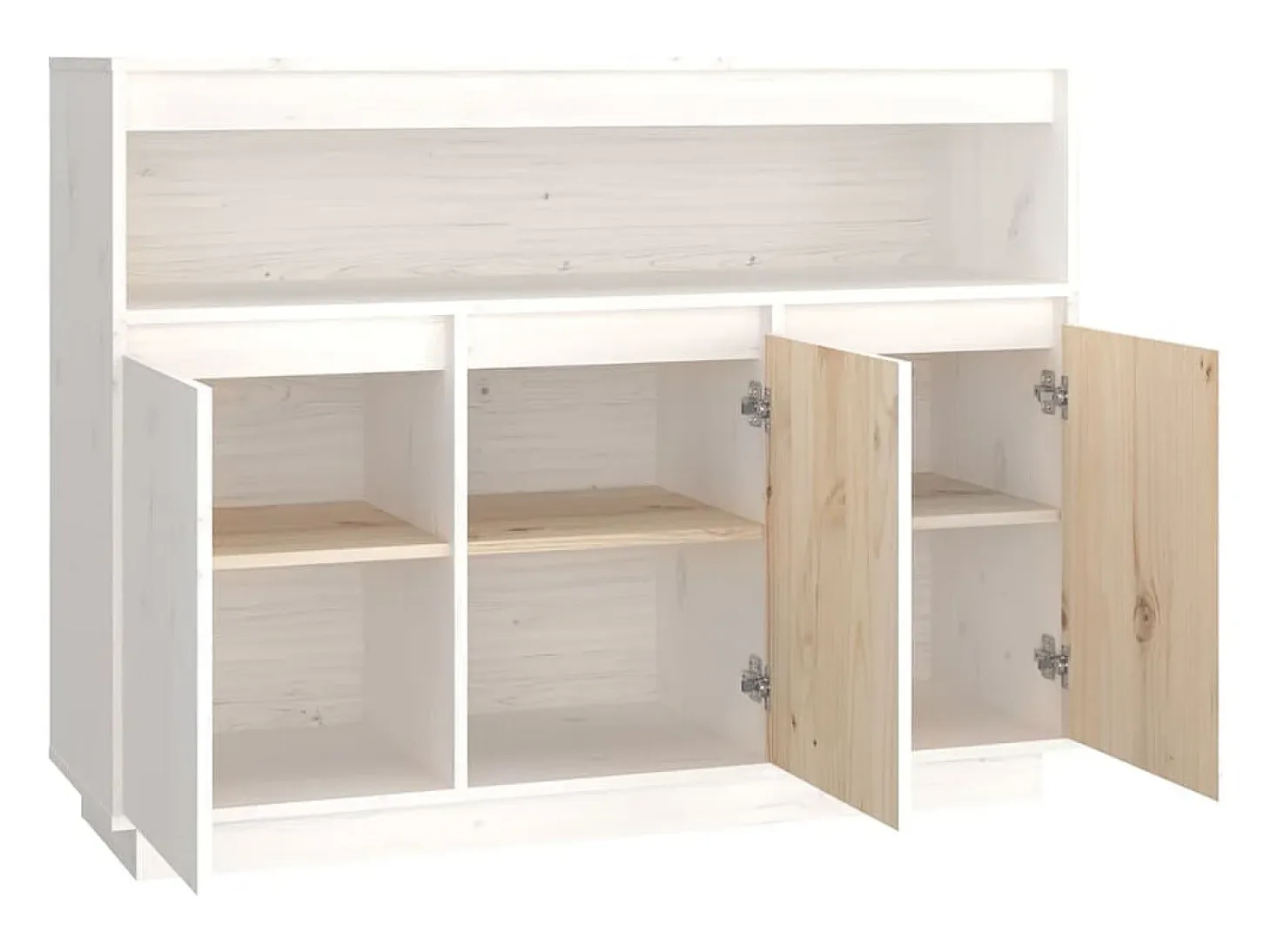Aparador de madera maciza de pino blanco 104,5x34x80 cm