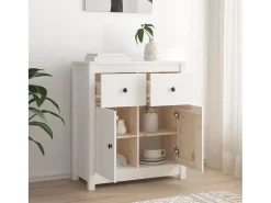 Aparador de madera maciza de pino blanco 70x35x80 cm ES10567