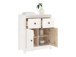 Aparador de madera maciza de pino blanco 70x35x80 cm ES10567