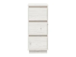 Aparador de madera maciza de pino blanco 32x34x75 cm ES37440