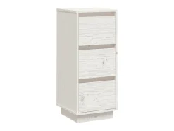 Aparador de madera maciza de pino blanco 32x34x75 cm ES37440