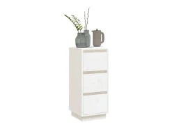 Aparador de madera maciza de pino blanco 32x34x75 cm ES37440