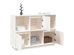 Aparador de madera maciza de pino blanco 110,5x35x80 cm ES87017