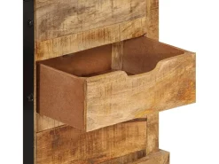 Aparador de madera maciza de mango sin tratar 80x30x55 cm