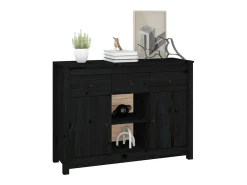 Aparador de madera maciza de pino negro 100x35x74,5 cm ES96980