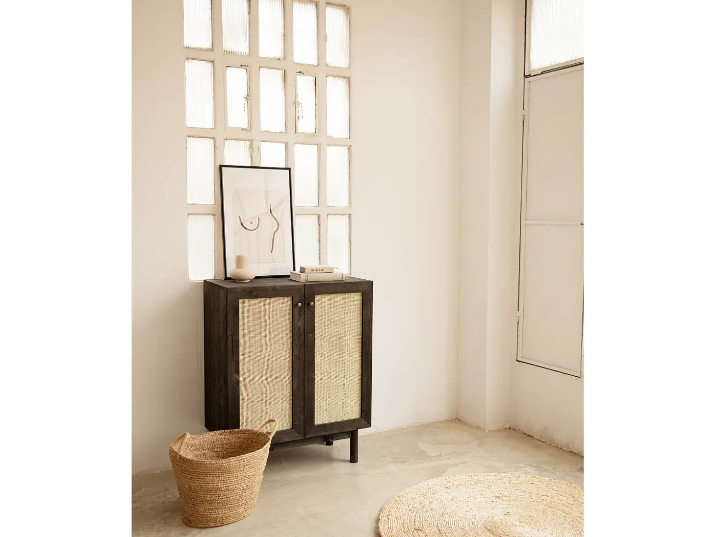 Aparador de madera maciza negro - FRIDA - DECOWOOD