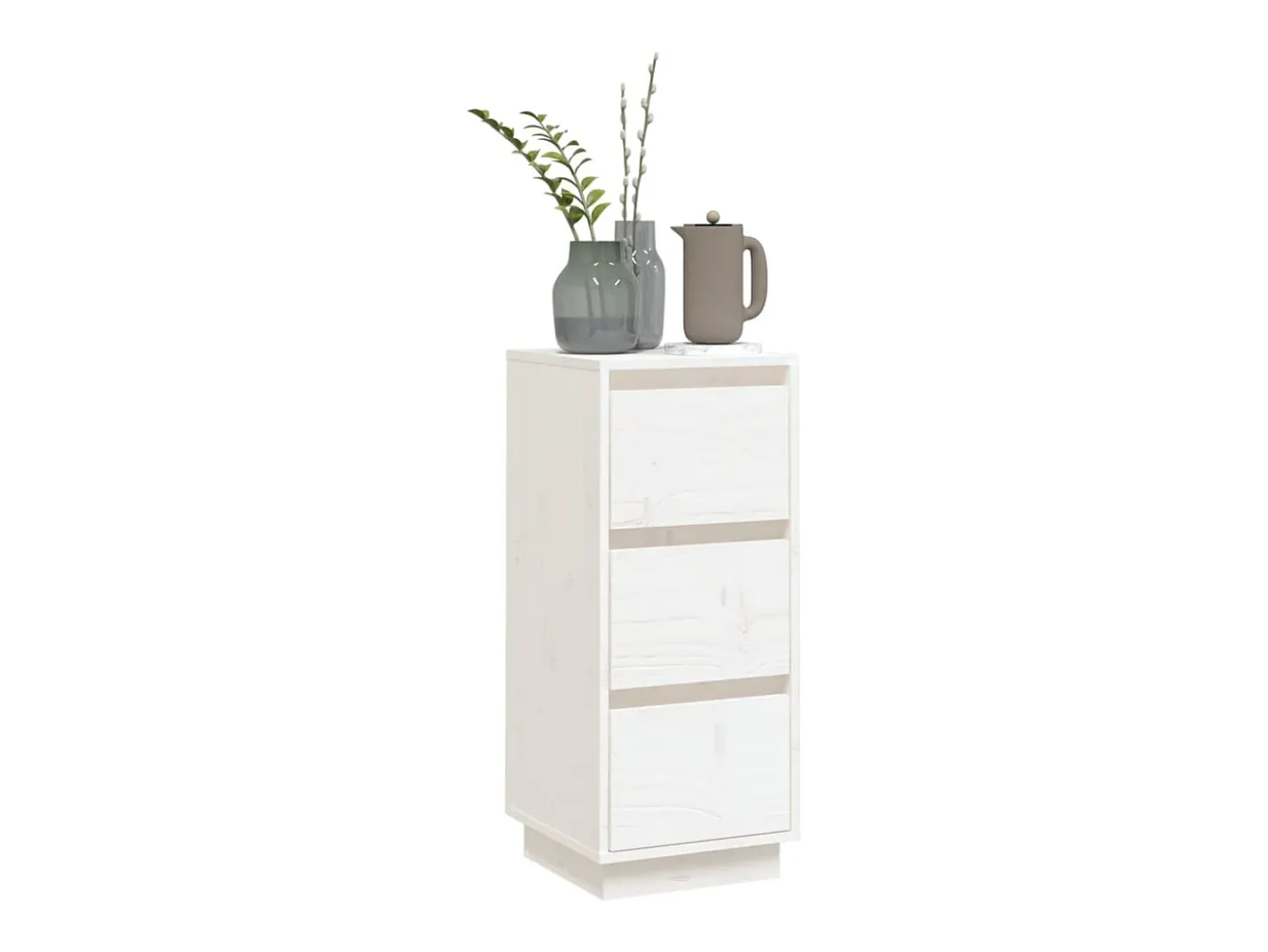 Aparador de madera maciza de pino blanco 32x34x75 cm