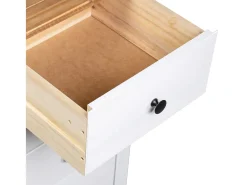 Aparador de madera maciza pino estilo Panamá blanco 46x40x89 cm
