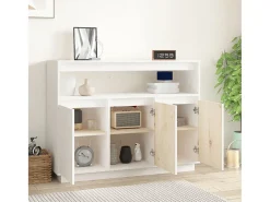 Aparador de madera maciza de pino blanco 104,5x34x80 cm