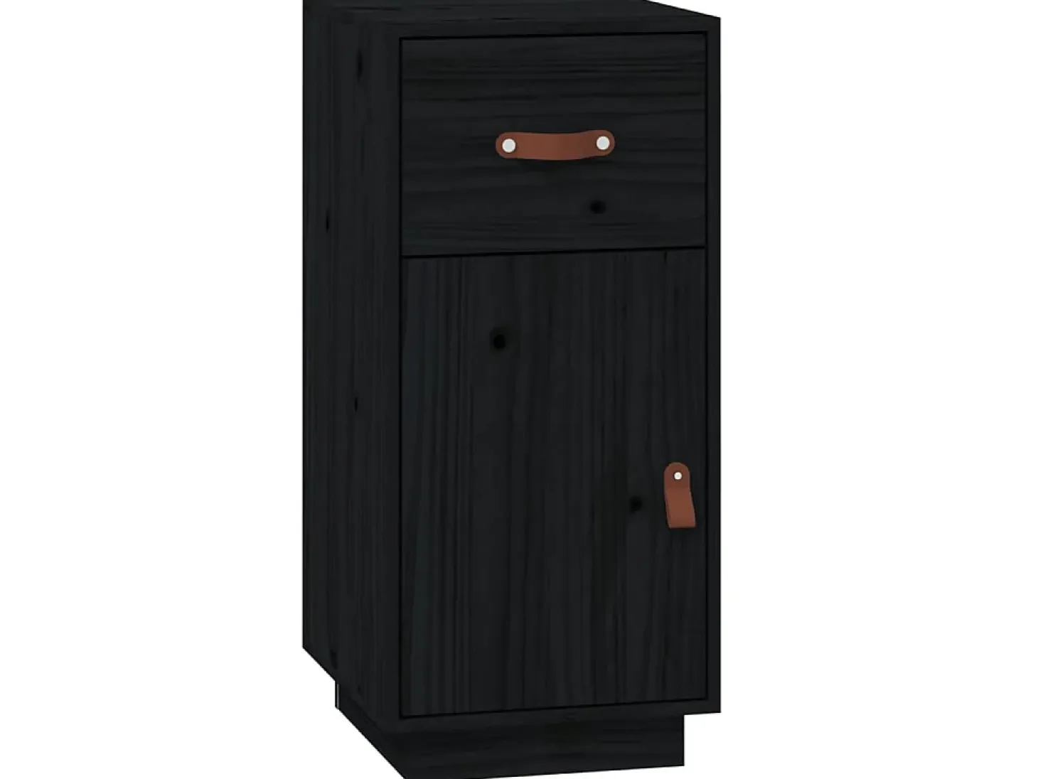 Aparador de madera maciza de pino negro 34x40x75 cm ES29880