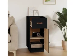 Aparador de madera maciza de pino negro 34x40x75 cm ES29880