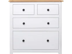 Aparador de madera maciza pino estilo Panamá blanco 80x40x83 cm ES18760
