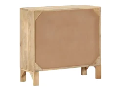 Aparador de madera maciza mango y caña natural 80x30x73 cm