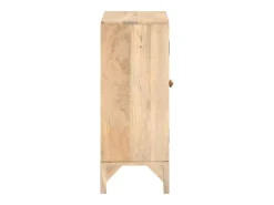 Aparador de madera maciza mango y caña natural 80x30x73 cm