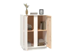 Aparador de madera maciza de pino blanco 60x35x80 cm ES44481