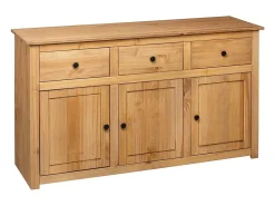 Aparador de madera maciza de pino estilo Panamá 135x40x80 cm