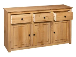 Aparador de madera maciza de pino estilo Panamá 135x40x80 cm