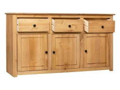 Aparador de madera maciza de pino estilo Panamá 135x40x80 cm
