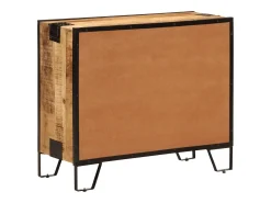 Aparador de madera maciza mango sin tratar y metal 80x31x66 cm