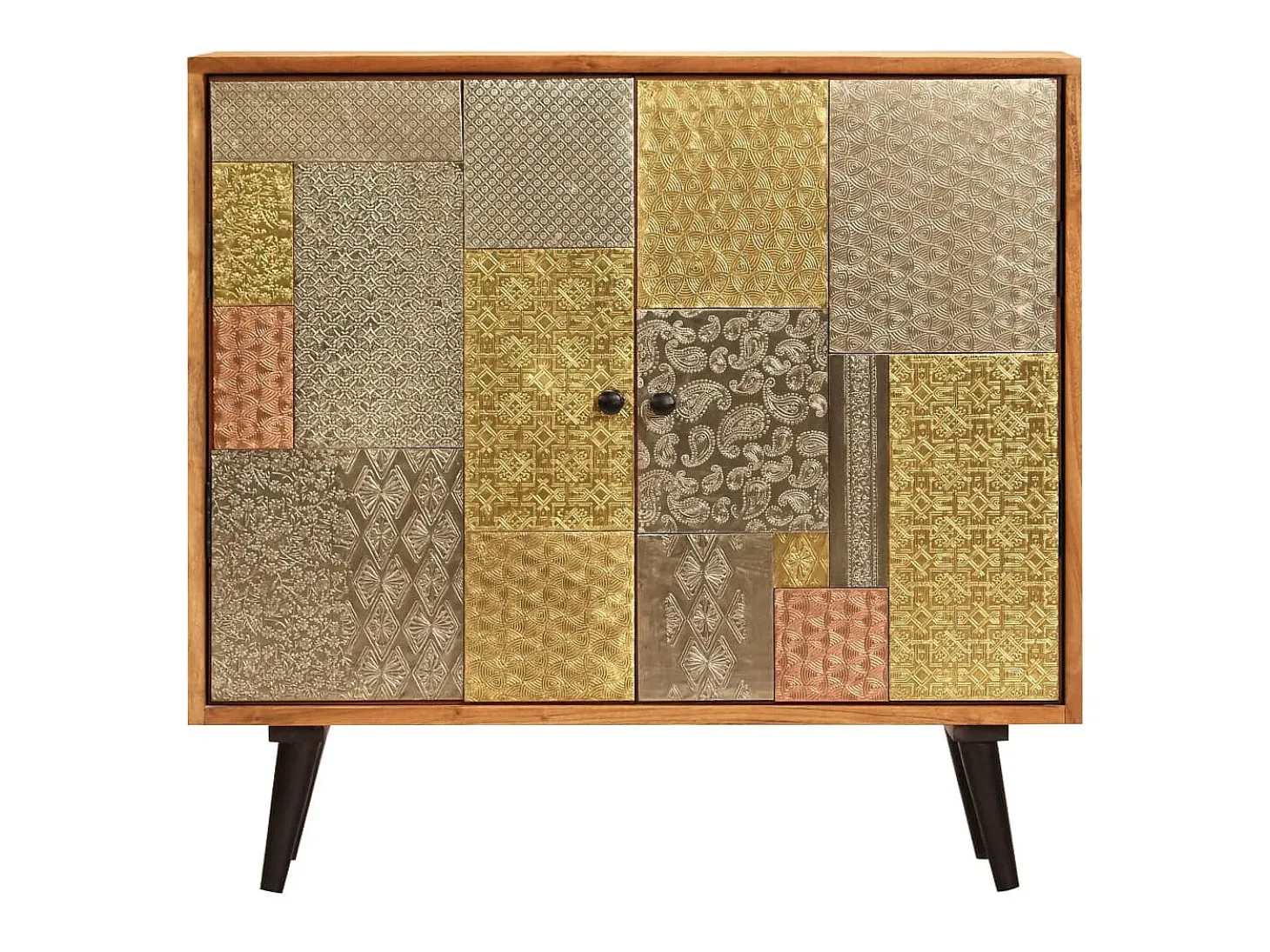 Aparador de madera maciza de acacia 80x30x75 cm