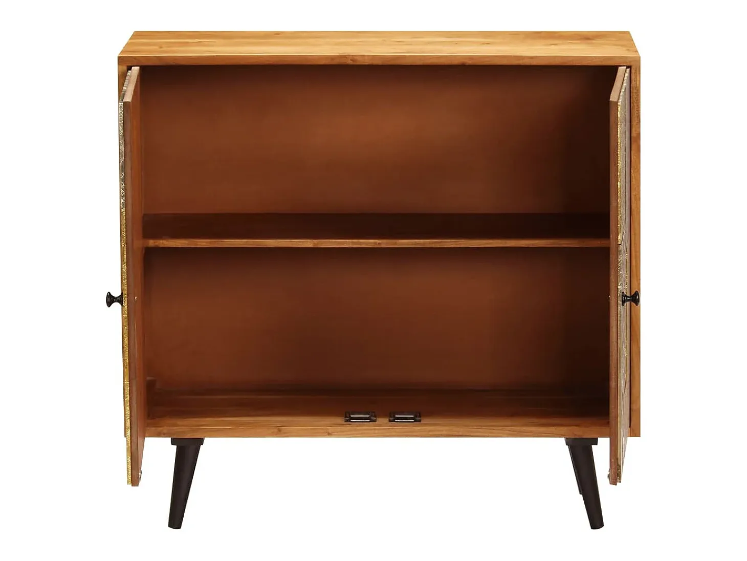 Aparador de madera maciza de acacia 80x30x75 cm