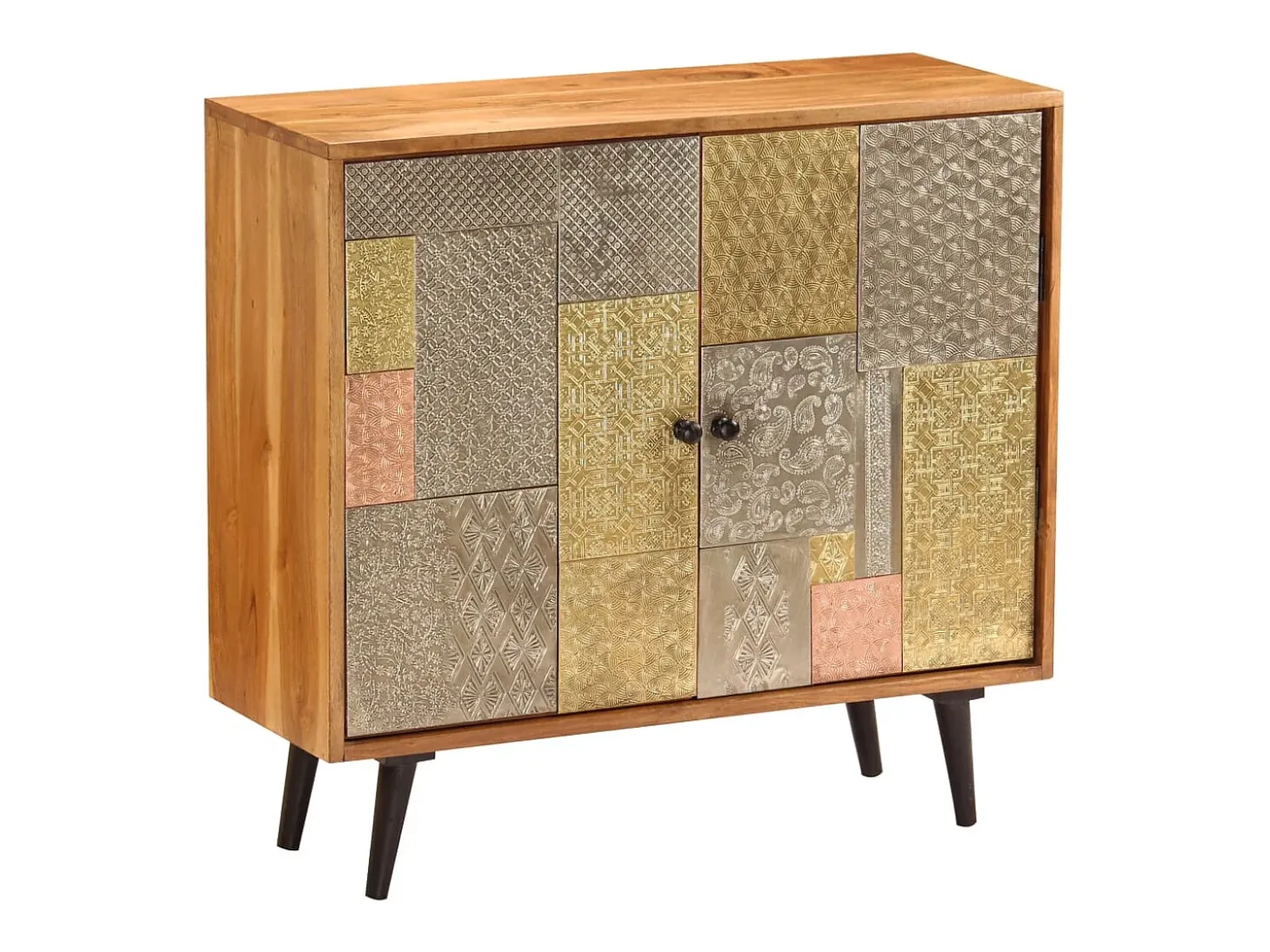 Aparador de madera maciza de acacia 80x30x75 cm