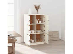 Aparador de madera maciza de pino blanco 67x40x108,5 cm ES51706