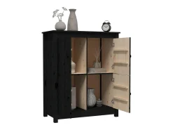 Aparador de madera maciza de pino negro 83x41,5x100 cm ES92928