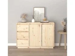 Aparador de madera maciza de pino 111x34x75 cm ES23527