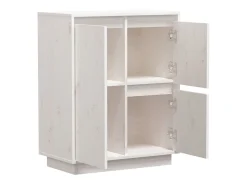 Aparador de madera maciza de pino blanco 60x34x75 cm