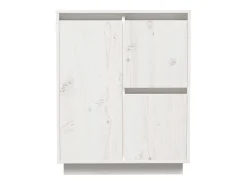 Aparador de madera maciza de pino blanco 60x34x75 cm