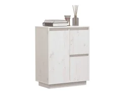 Aparador de madera maciza de pino blanco 60x34x75 cm