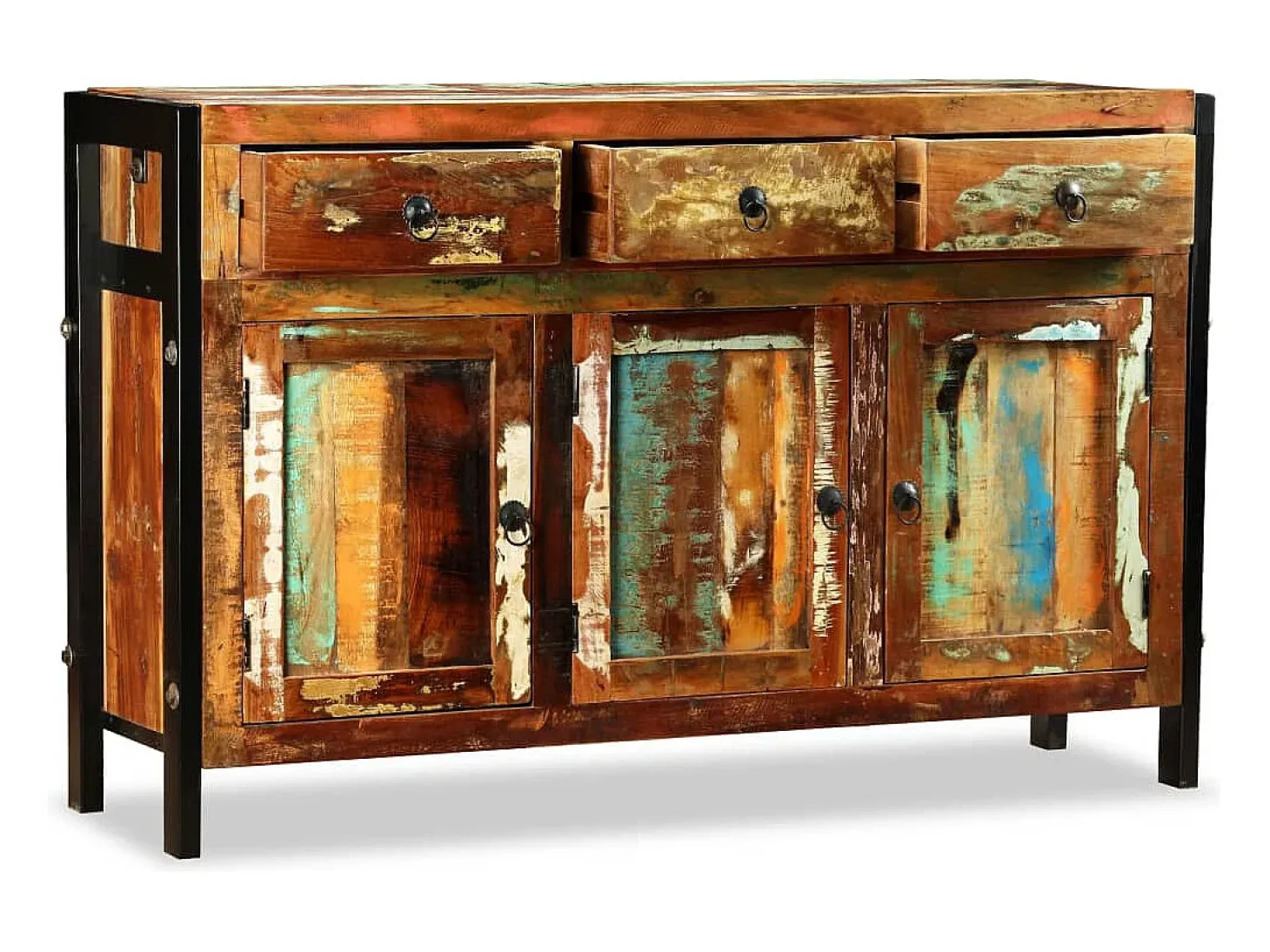 Aparador de madera maciza recuperada 120x35x76 cm