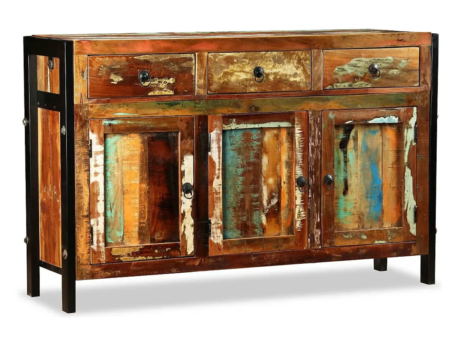 Aparador de madera maciza recuperada 120x35x76 cm