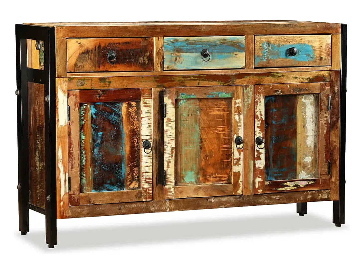 Aparador de madera maciza recuperada 120x35x76 cm