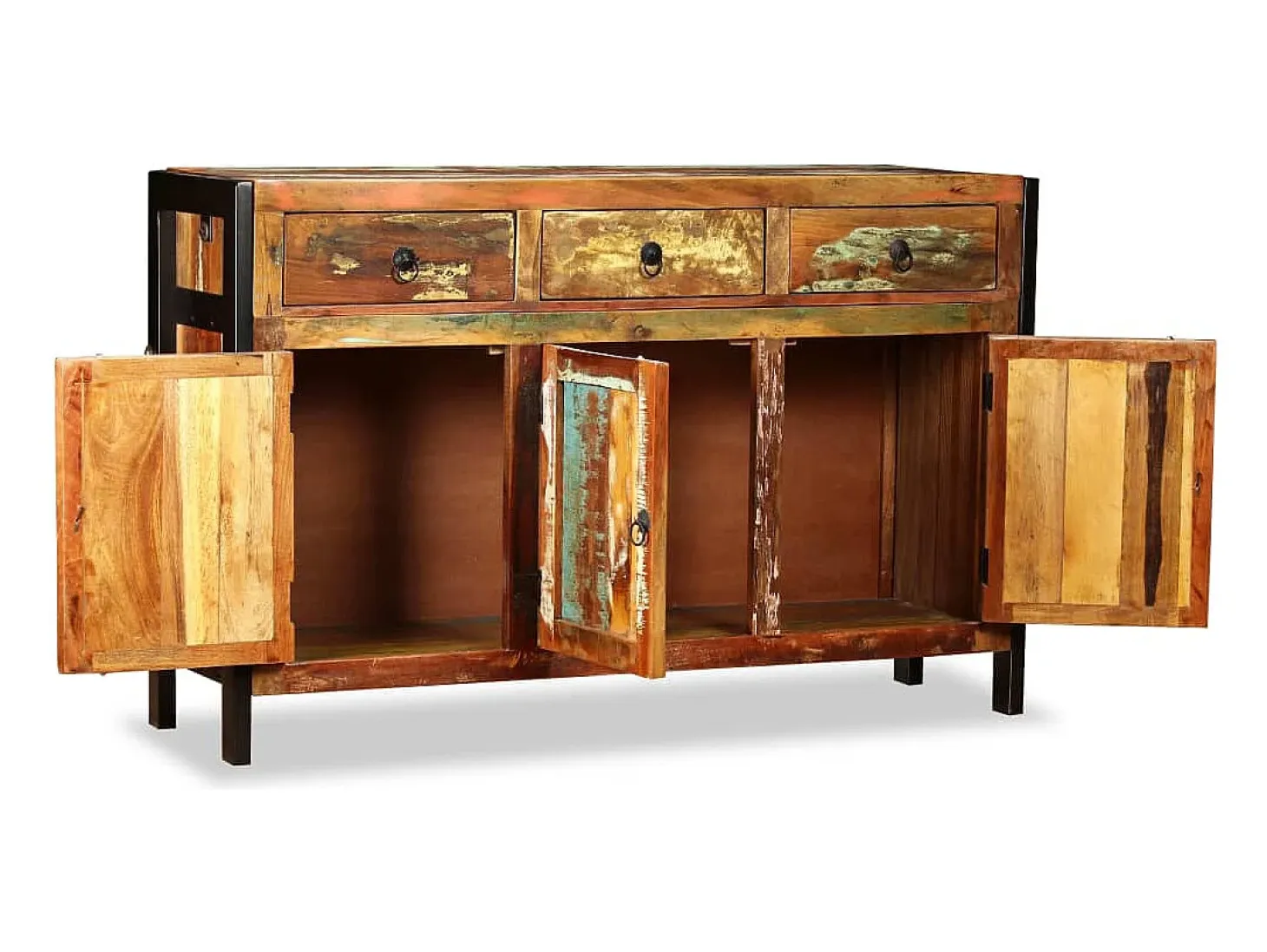 Aparador de madera maciza recuperada 120x35x76 cm
