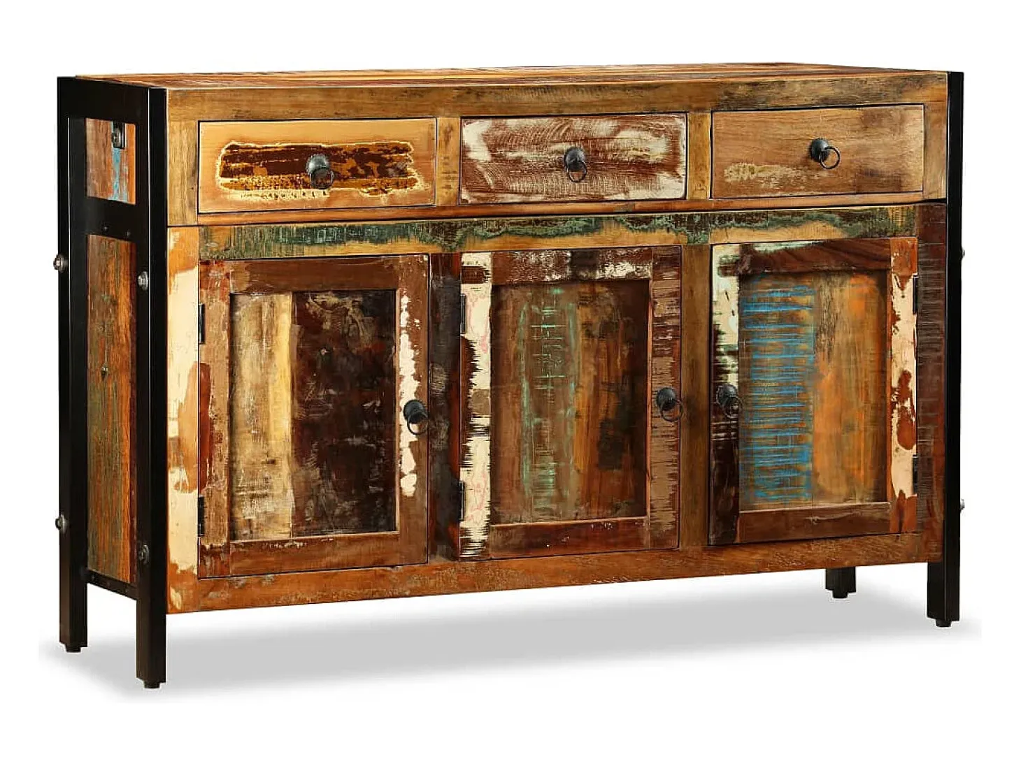 Aparador de madera maciza recuperada 120x35x76 cm