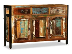 Aparador de madera maciza recuperada 120x35x76 cm