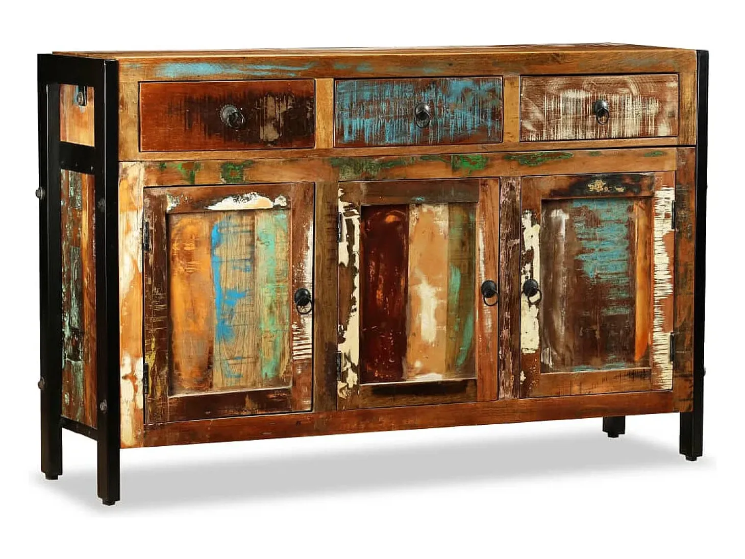 Aparador de madera maciza recuperada 120x35x76 cm