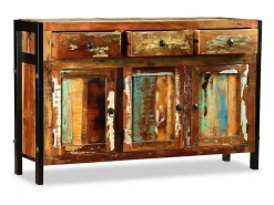 Aparador de madera reciclada maciza 120x35x76 cm