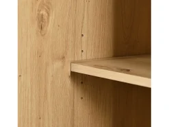 Aparador de madera y negro con LED, 3 cajones y divisores abiertos - para salón y comedor