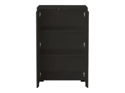 Aparador de MDF con 2 puertas decorativas con motivo gráfico en negro y topo
