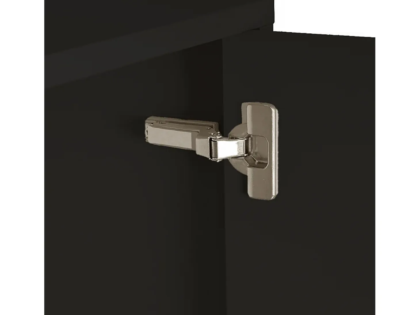 Aparador de MDF con 2 puertas decorativas con motivo floral negro
