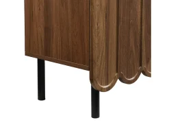 Aparador de nogal - Aparador con tres puertas de hierro corrugado y patas regulables en altura - para salón y comedor