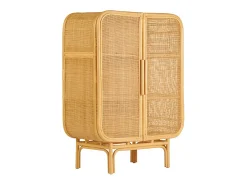 Aparador de ratán de 2 puertas L80 cm LUWAK