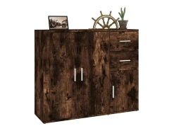 Aparador de roble ahumado 91x29,5x75 cm Madera de ingeniería